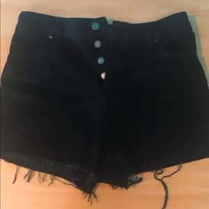 black jean shorts womens